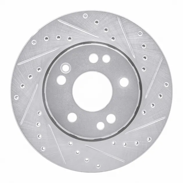 R1 Concepts EDZ-63014R Brake Rotor Drilled and Slotted Silver